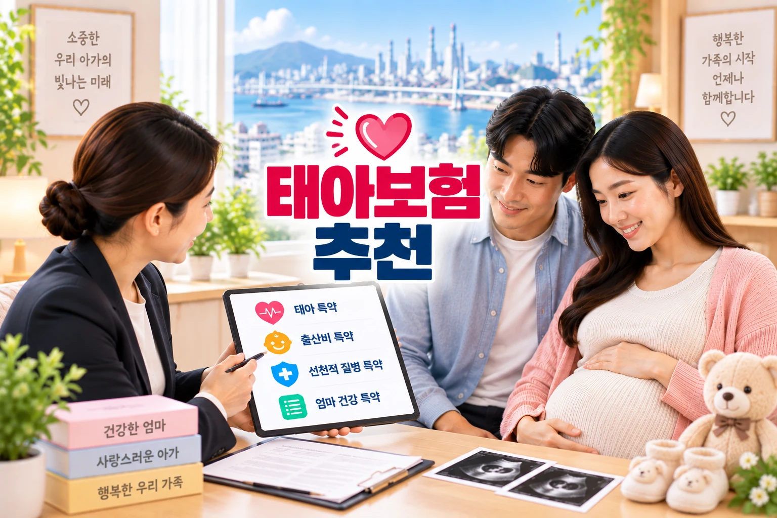 울산 지역 출산지원 안내를 확인하는 임산부 - 울산 육아지원 정보